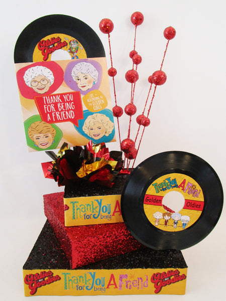 "Thank You for being a Friend" themed party centerpieces