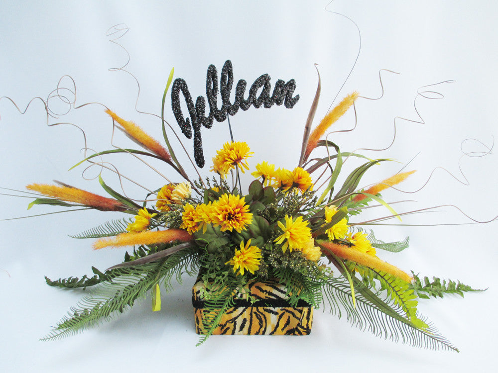 Tiger, Zebra and Leopard Centerpiece for Bat Mitzvah