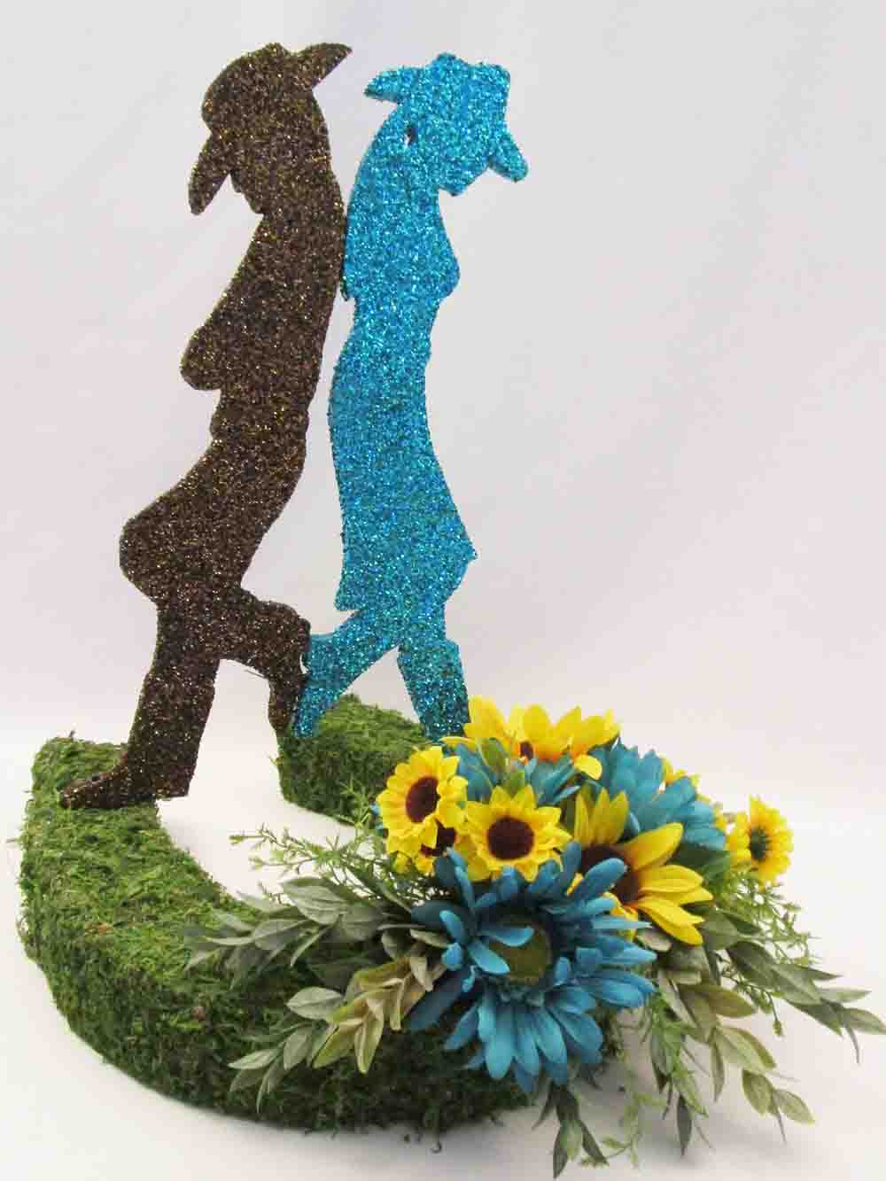 Leaning Cowboy and Cowgirl Centerpiece