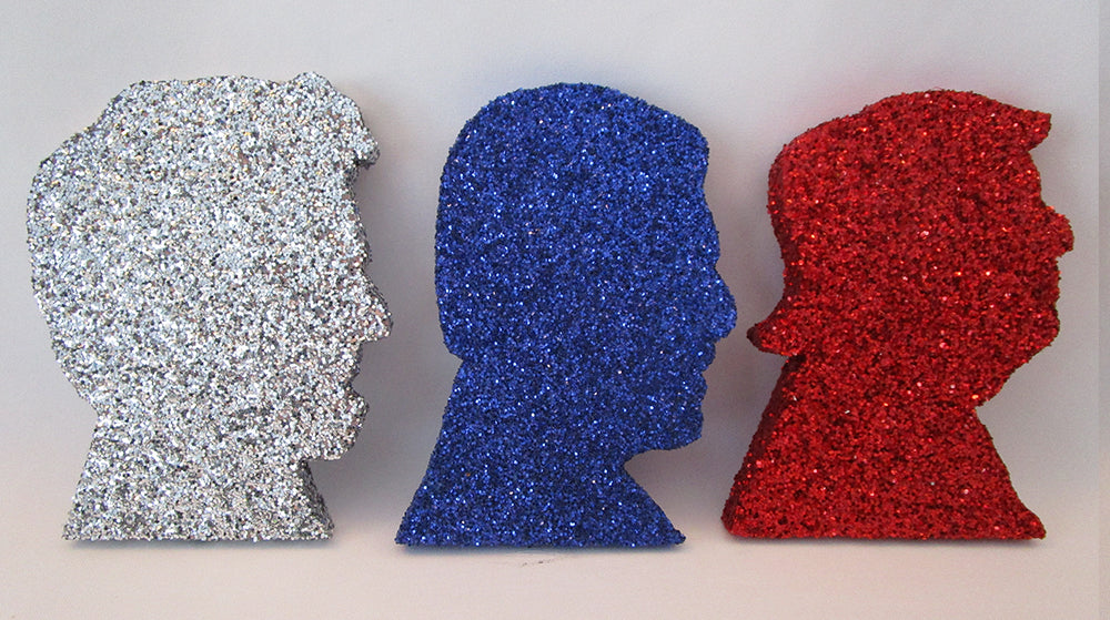 Lincoln, Reagan, Trump head cutouts - Designs by Ginny