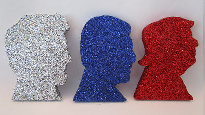 Lincoln, Reagan, Trump head cutouts - Designs by Ginny
