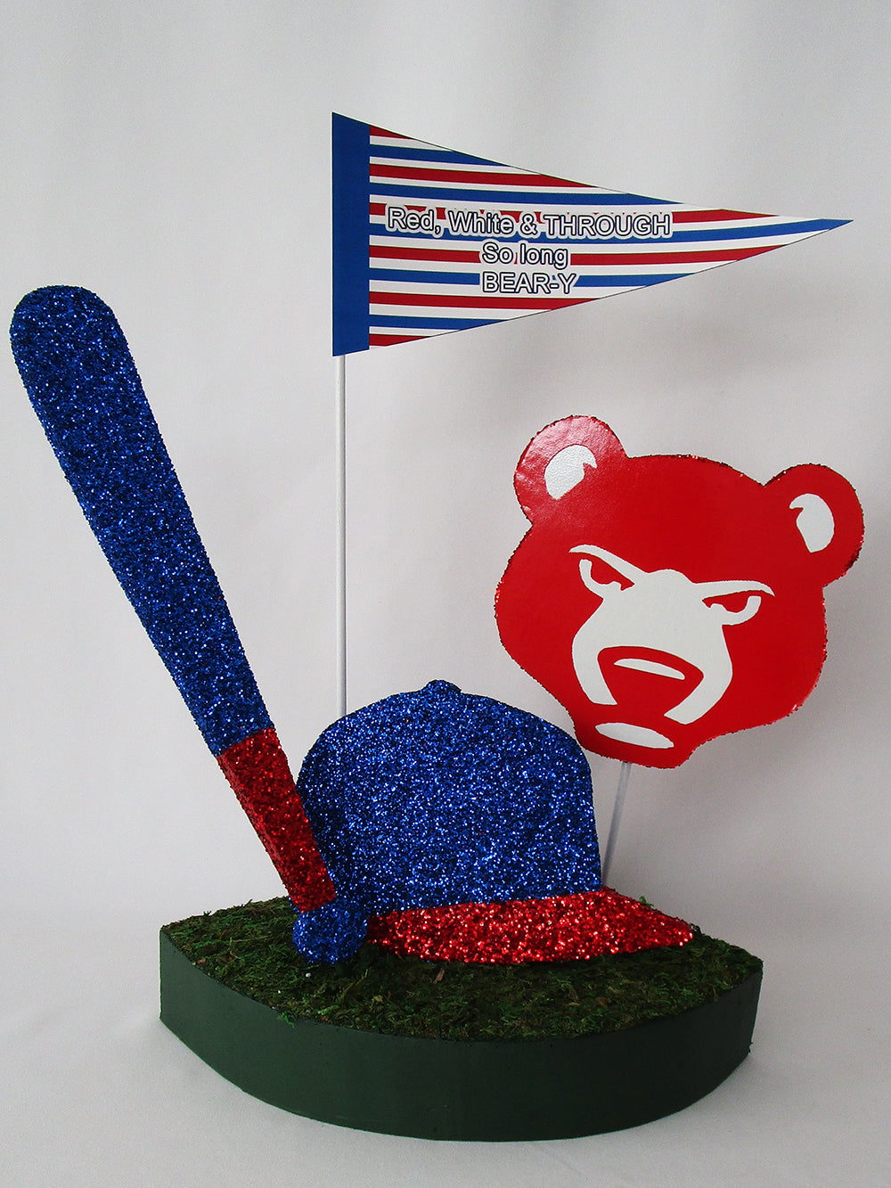 Baseball themed table centerpiece - Designs by Ginny