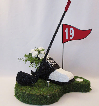 Golf shoe 19th Hole table centerpiece - Designs by Ginny