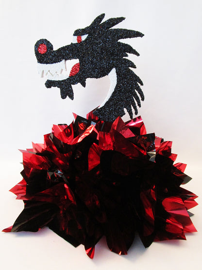 Styrofoam Dragon Head centerpiece - Designs by Ginny