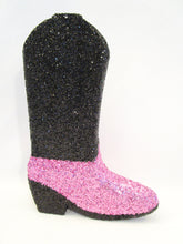 Load image into Gallery viewer, cowboy boot black and pink - Designs by Ginny
