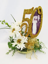 Load image into Gallery viewer, Floral 50th Table centerpiece - Designs by Ginny
