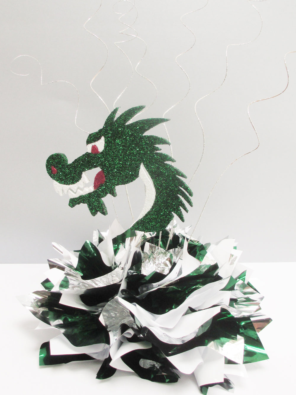 Styrofoam Dragon Head centerpiece - Designs by Ginny