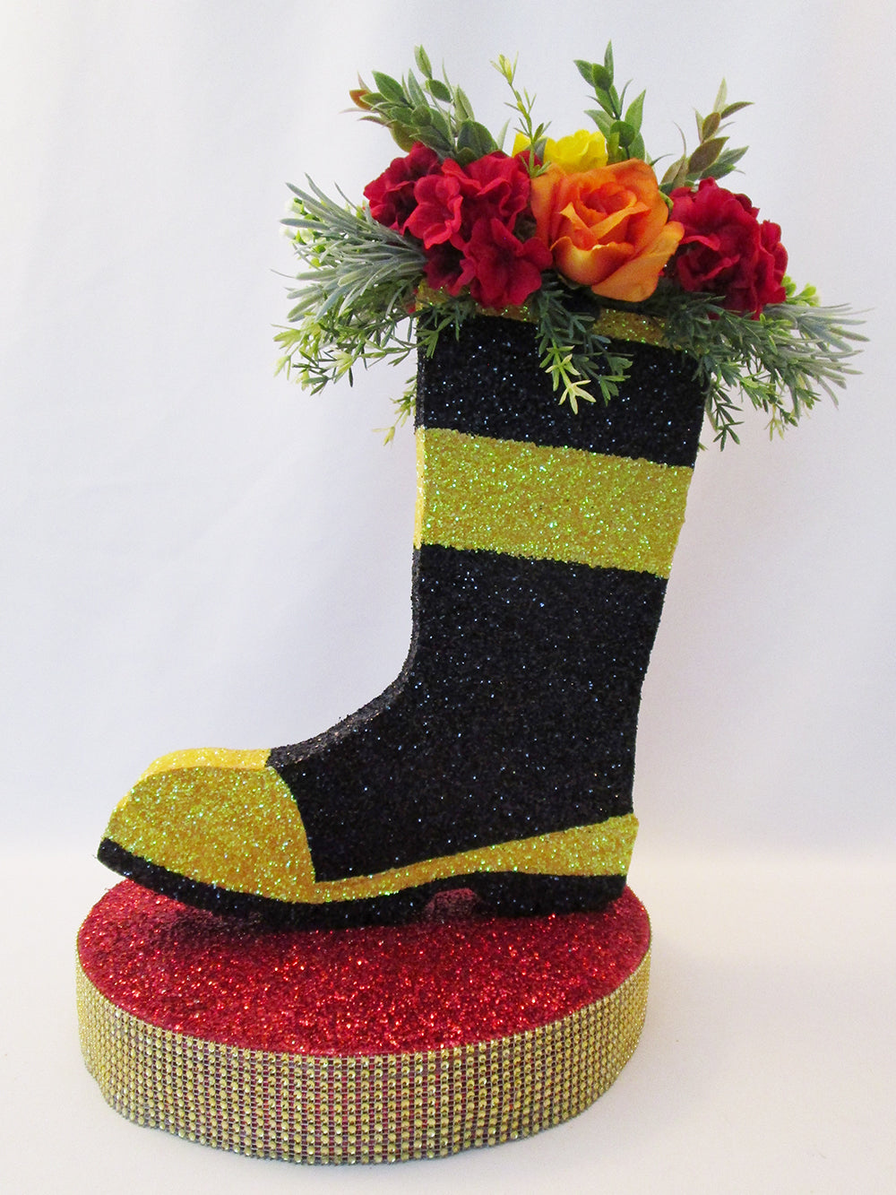 Fireman boot table  centerpiece  - Designs by Ginny