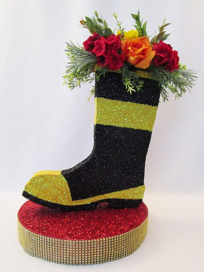 Fireman boot table  centerpiece  - Designs by Ginny