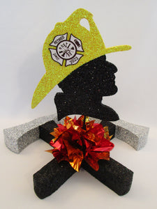 Fireman with axes table centerpiece - Designs by Ginny