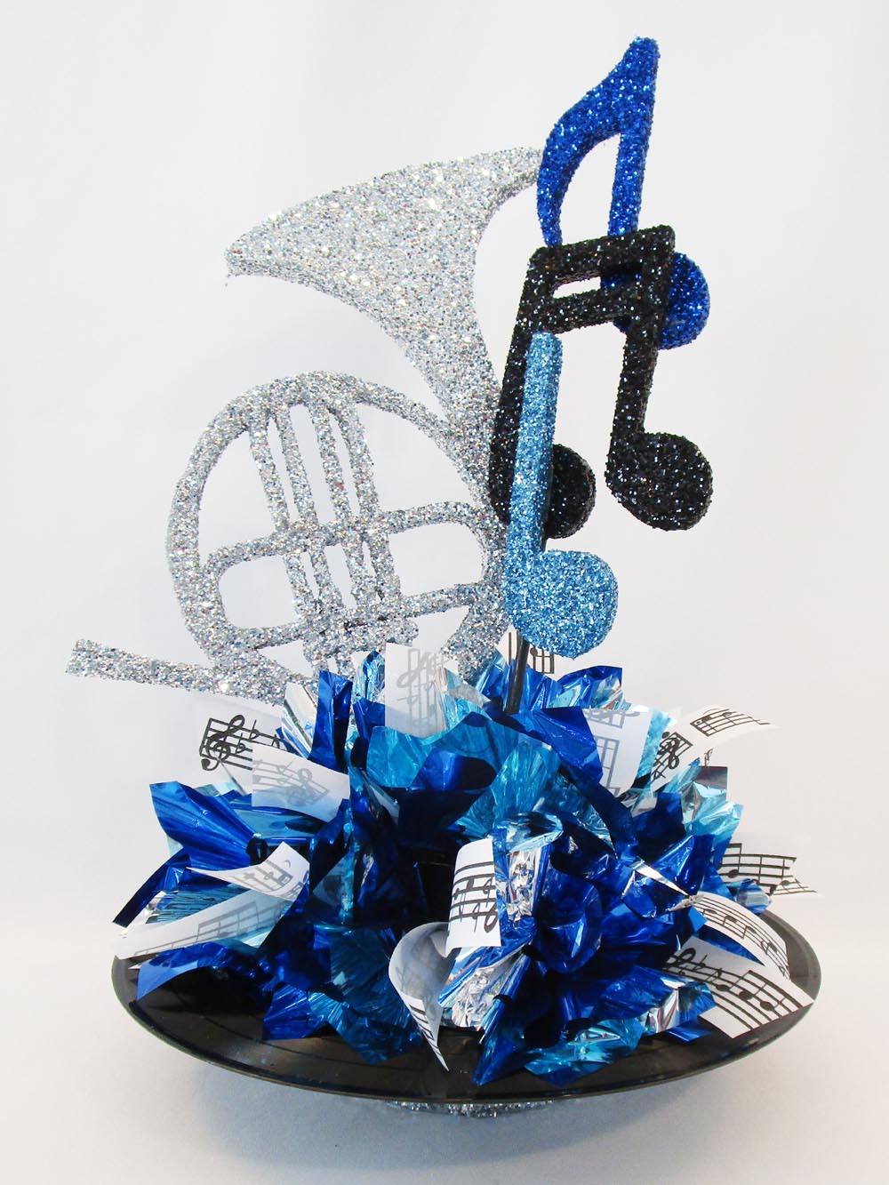 Tuba Centerpiece with musical notes