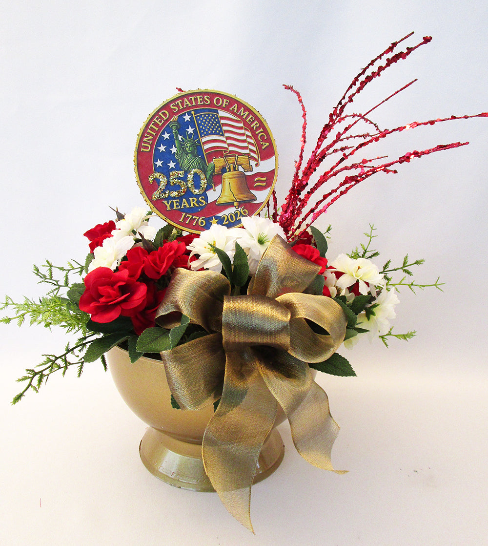 250th Celebration Table Centerpiece - Gold Base