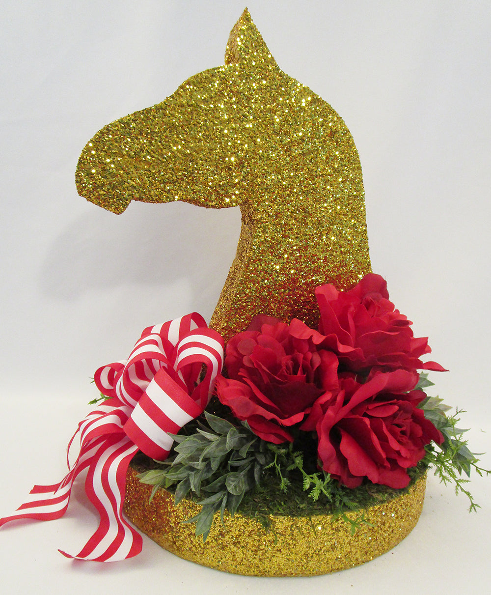 Gold Horse Head Table Centerpiece