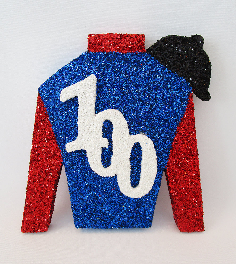 Styrofoam Jockey Silk Cutout with a Number