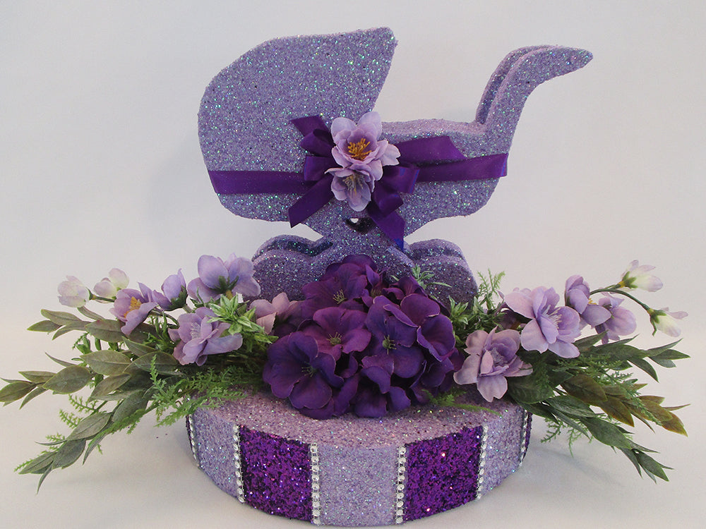 baby carriage table centerpiece - Designs by Ginny