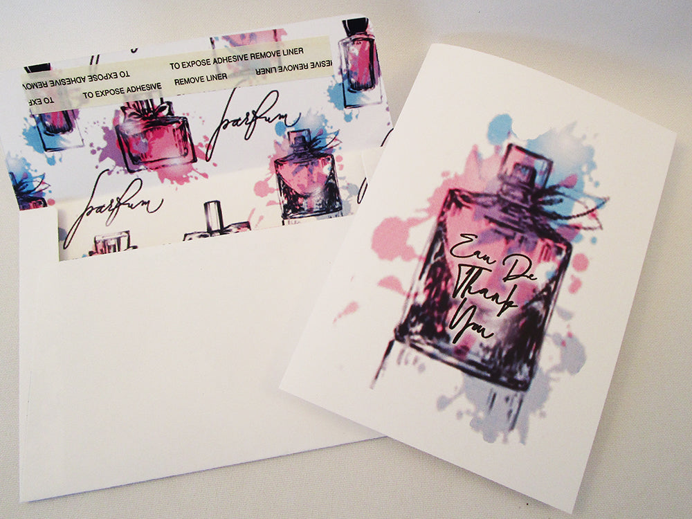 perfume bottle thank you notecards - Designs by Ginny