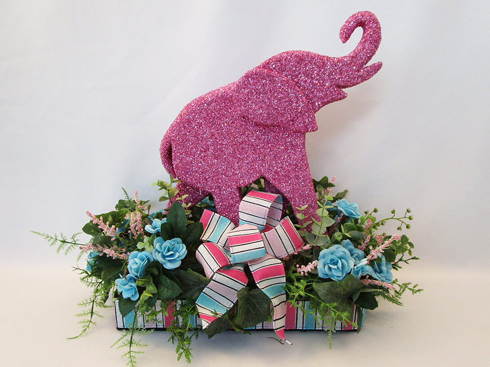 Styrofoam Elephant floral centerpiece - Designs by Ginny