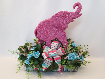 Styrofoam Elephant floral centerpiece - Designs by Ginny