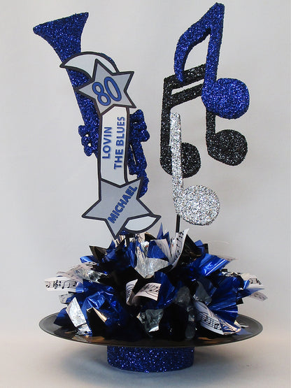 Trumpet birthday centerpiece - Designs by Ginny