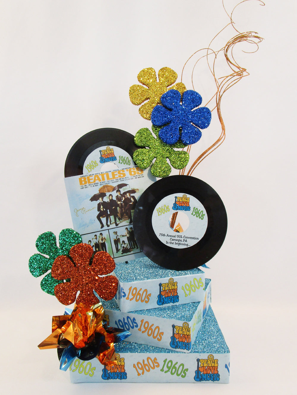 1960's record centerpiece - Designs by Ginny
