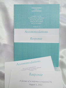 Turquoise and white Wedding Invite - Designs by Ginny