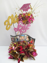Load image into Gallery viewer, Graduation centerpiece with filmstrip, grad cap &amp; year - Designs by Ginny

