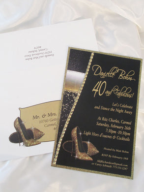 40th High heel shoe birthday invite - Designs by Ginny