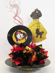 50's poodle skirt & record centerpiece - Designs by Ginny
