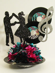 50's dancers and record centerpiece - Designs by Ginny