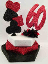 Load image into Gallery viewer, Spade,Diamond,Club,Heart themed centerpiece - Designs by Ginny
