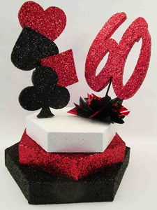 Spade,Diamond,Club,Heart themed centerpiece - Designs by Ginny