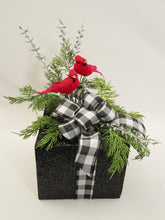 Load image into Gallery viewer, Black Glittered Gift Box Style Centerpiece

