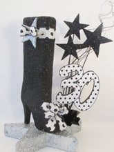 Load image into Gallery viewer, High heel boot with polka dot accents birthday centerpiece - Designs by Ginny

