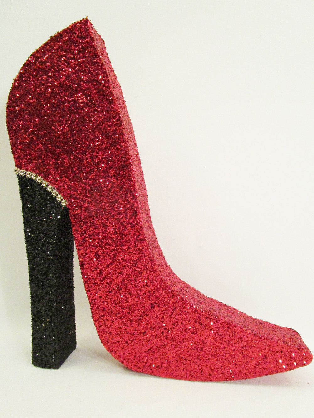 Styrofoam Red High heel shoe with black heel - Designs by Ginny