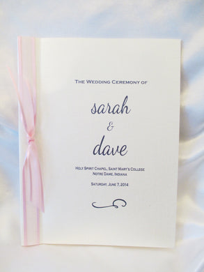 Booklet Style Wedding program - Designs by ginny