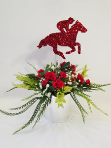 Mini Horse and Jockey Styrofoam Cutout centerpiece - Designs by Ginny