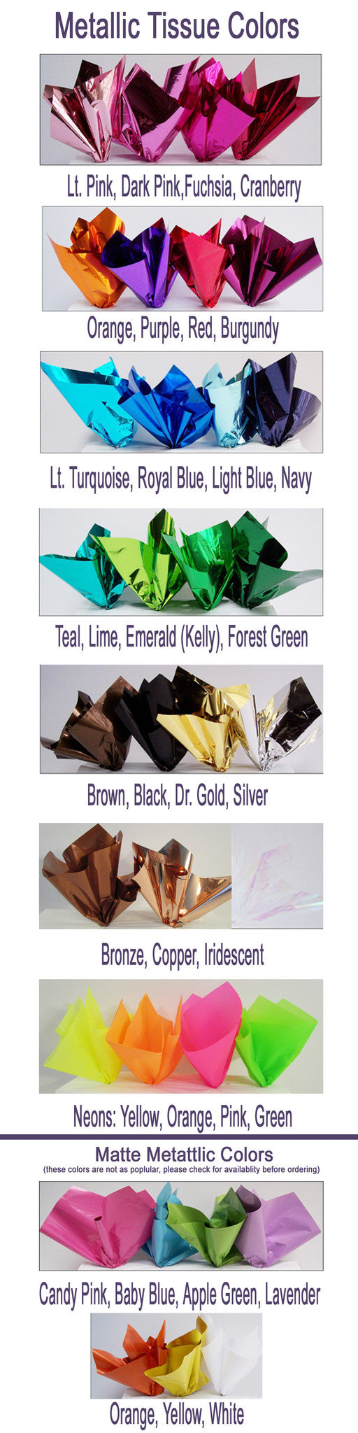 Metallic Tissue Colors