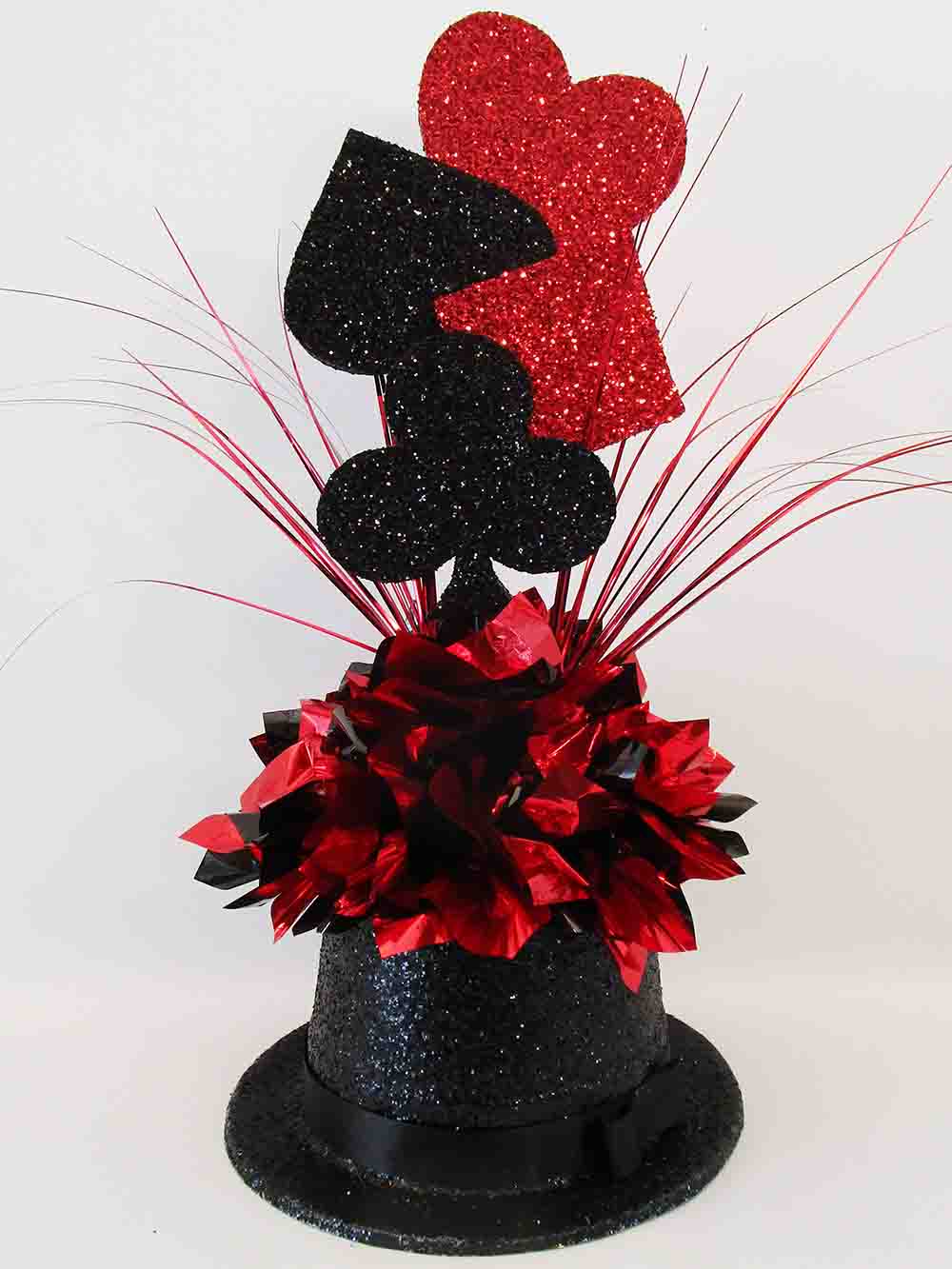 Top hat with spade, heart, diamond and club centerpiece - Designs by Ginny