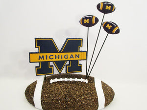 University of Michigan football table centerpiece - Designs by Ginny
