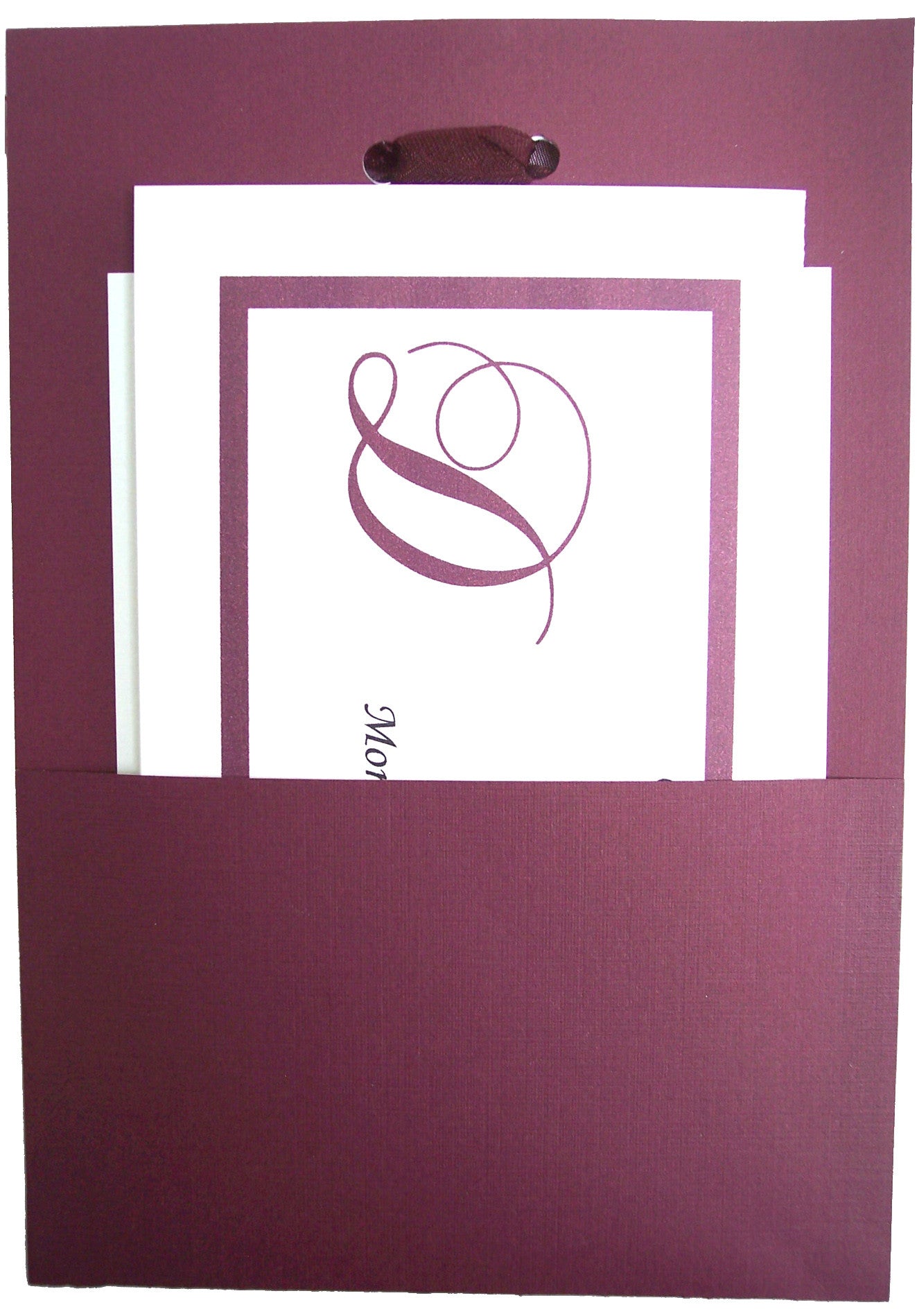 Vellum Overlay & Bow Wedding Invite Sample