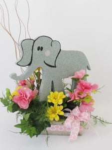 Styrofoam elelphant & floral centerpiece - Designs by Ginny