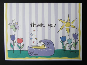 Baby Bassinet thank you cards - Designs by Ginny