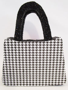 black and white herringbone Styrofoam purse - Designs by Ginny