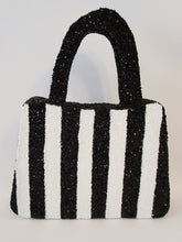 Load image into Gallery viewer, black and white stripped purse - Designs by Ginny
