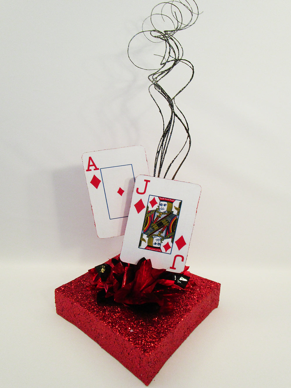 Ace & Jack of Diamond 21 centerpiece - Designs by Ginny