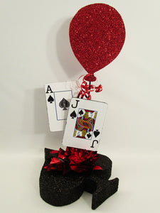 Blackjack themed spade centerpiece - Designs by Ginny