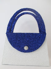 Load image into Gallery viewer, Blue &amp; white styrofoam purse - Designs by Ginny

