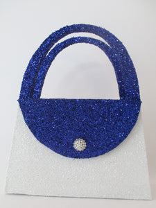 Blue & white styrofoam purse - Designs by Ginny