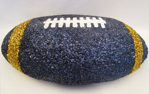 Blue and Gold Styrofoam Football - Designs by Ginny