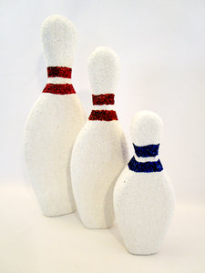 Styrofoam bowling pins - Designs by Ginny